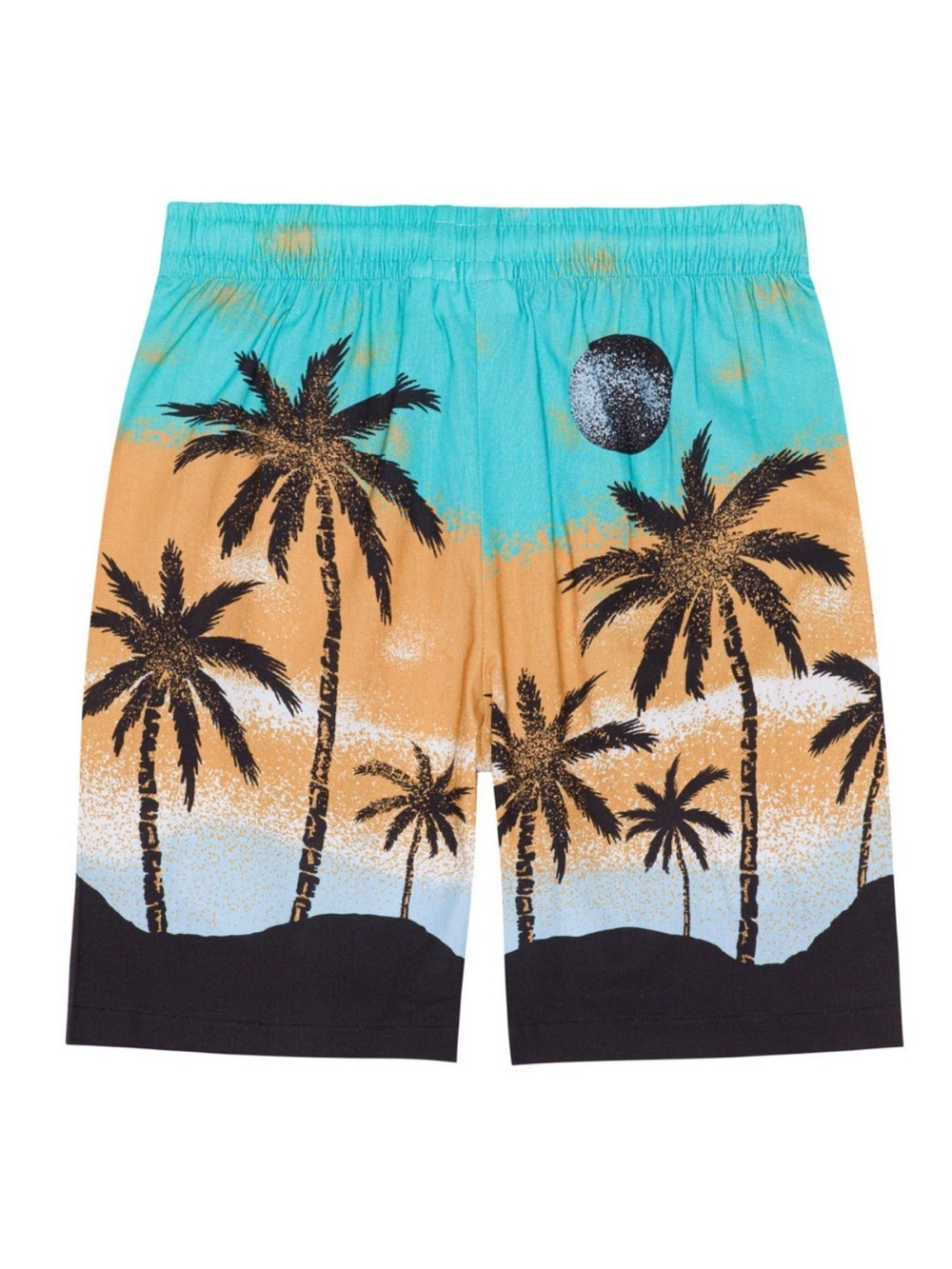 Molo Adi Holiday Island Shorts Boys Sz 4 Organic Cotton Palm Tree Hawaii Print